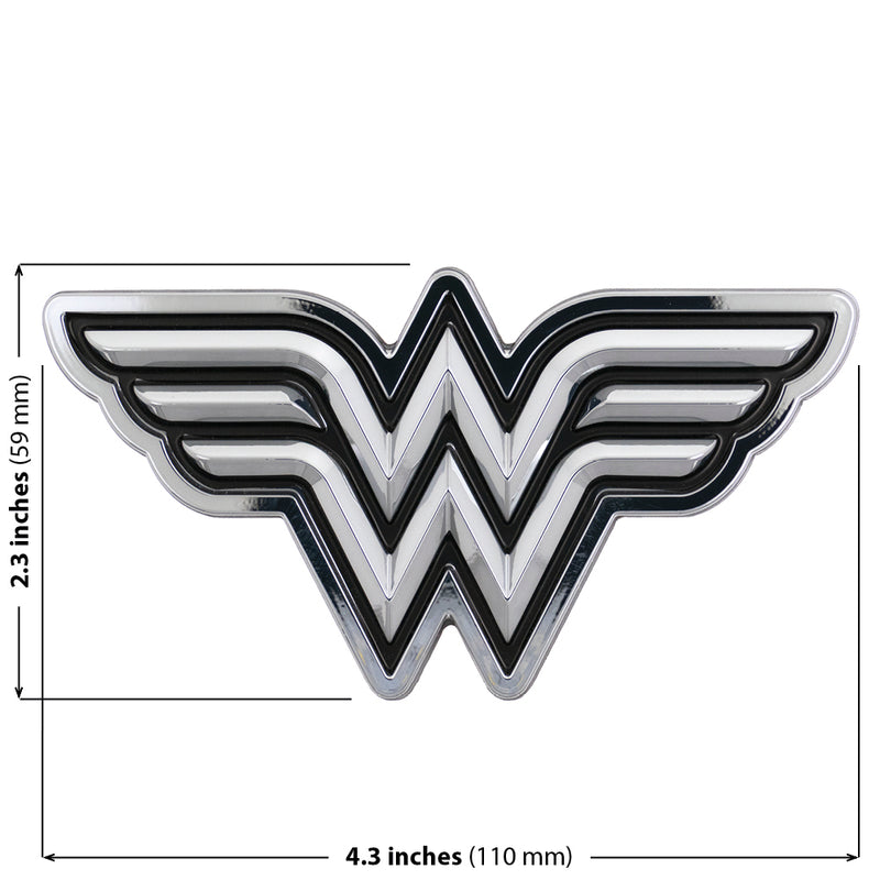 Wonder Woman 3D Car Badge (Black and Chrome)