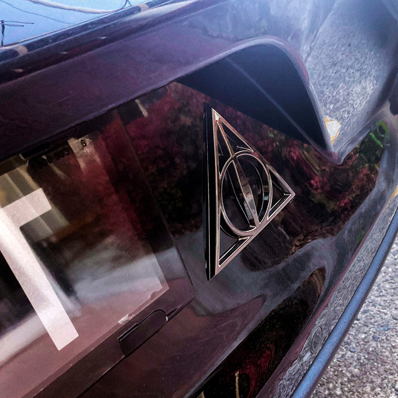 Harry Potter Deathly Hallows 3D Car Badge (Black Chrome)