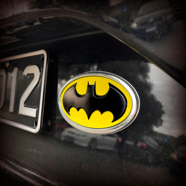 Batman 1989 Logo 3D Car Badge (Black, Yellow and Chrome)