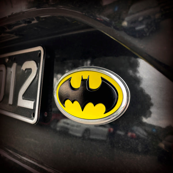 Autocollant Badge Batman 3D Argent - Pour Voiture, Moto, Décoration Extérieure/intérieure | Adhésif Fort, Design Métallique