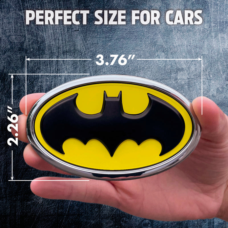 Batman 1989 Logo 3D Car Badge (Black, Yellow and Chrome)