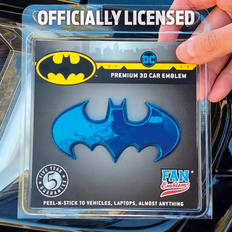 Batman 1989 Batwing 3D Car Badge (Blue Chrome)
