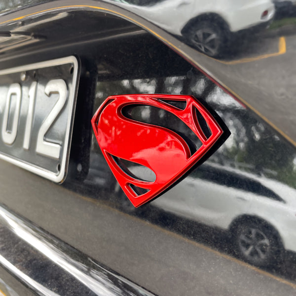 Superman Dawn of Justice 3D Car Badge (Red Chrome)