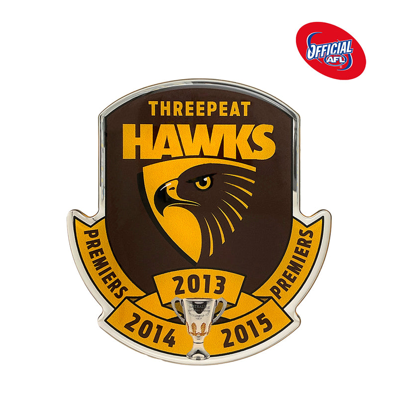 Official Hawks Threepeat Car Decal