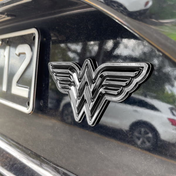 Wonder Woman 3D Car Badge (Black and Chrome)