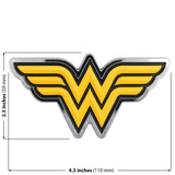 Wonder Woman 3D Car Badge (Black, Yellow and Chrome)