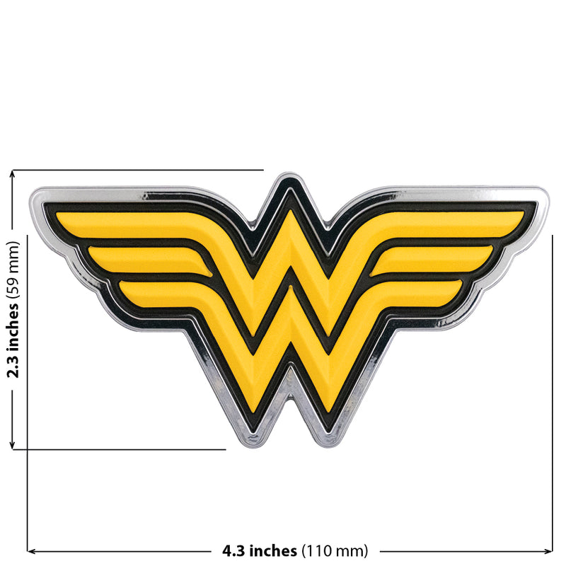 Wonder Woman 3D Car Badge (Black, Yellow and Chrome)