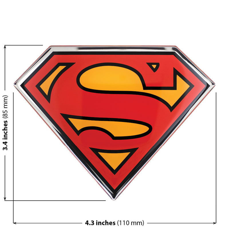 Superman Logo Decal (Black, Red, Yellow and Chrome)