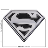 Superman Logo Decal - Classic Logo (Black and Chrome)