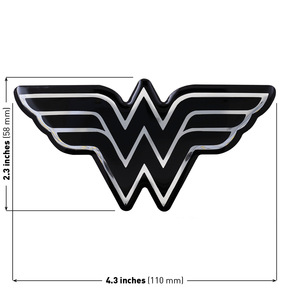 Wonder Woman Accessories Adult Elektroplate Wonder Woman Chrome Auto Emblem  - Front View Wonder Woman (3d) Chrome Auto Emblem For Sale, image size:1000x1000