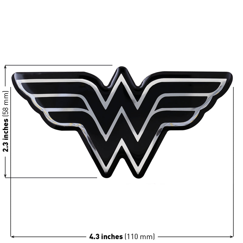 Wonder Woman Logo Decal (Black and Chrome)