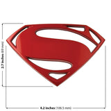 Superman Dawn of Justice 3D Car Badge (Red Chrome)