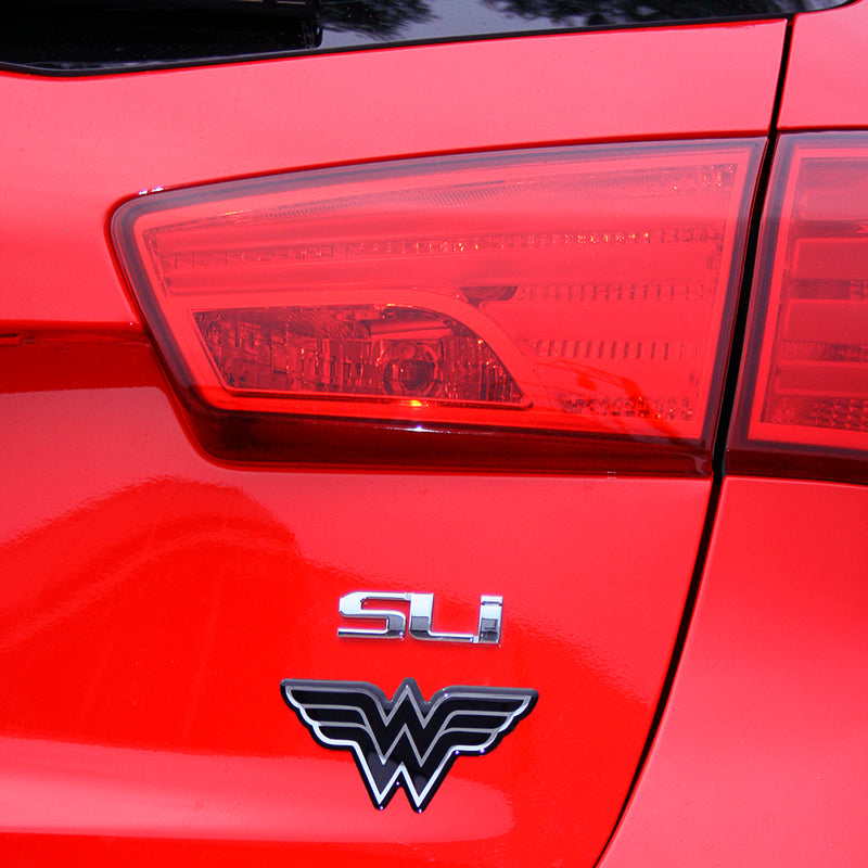 Wonder Woman Logo Decal (Black and Chrome)