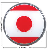 Japanese Flag Car Decal (3" Round)