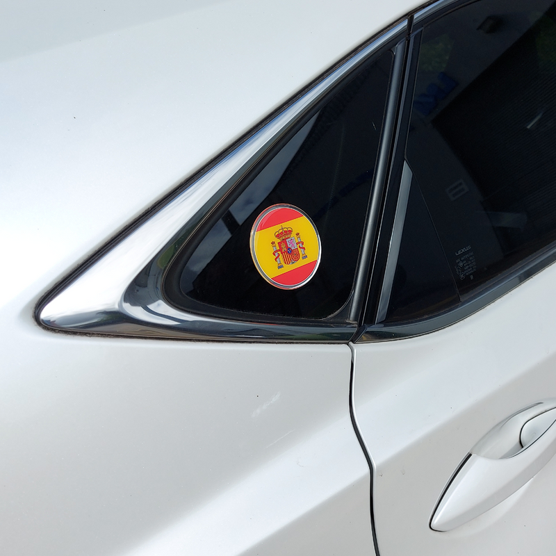 Spanish Flag Car Decal (3" Round)