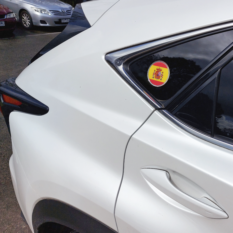 Spanish Flag Car Decal (3" Round)