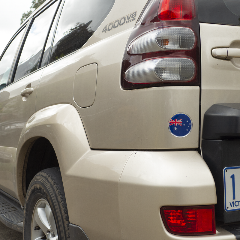 Australian Flag Car Decal (3" Round)