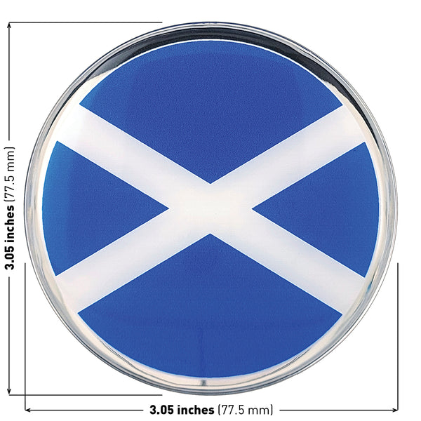 Scottish Flag Car Decal (3" Round)