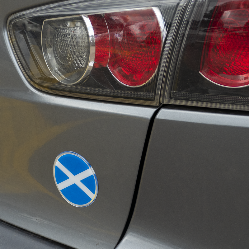 Scottish Flag Car Decal (3" Round)