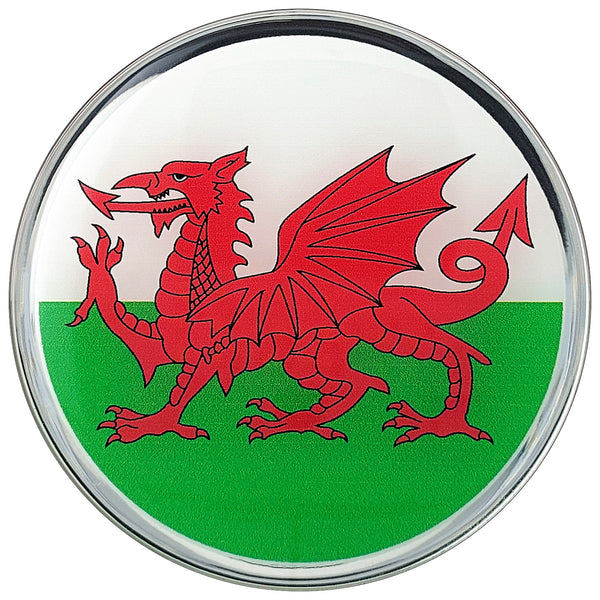 Wales Flag Car Decal (3" Round)