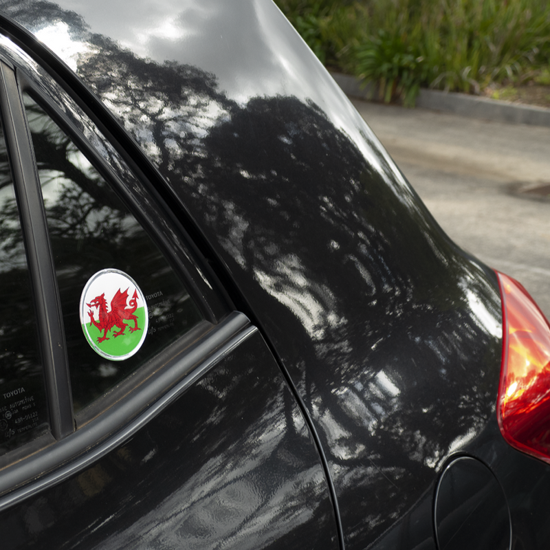 Wales Flag Car Decal (3" Round)