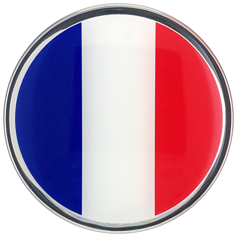 French Flag Car Decal (3" Round)