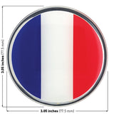 French Flag Car Decal (3" Round)