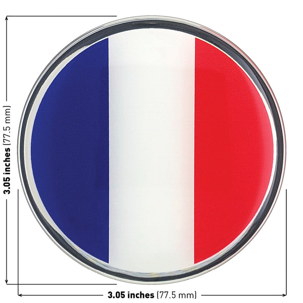 French Flag Car Decal (3" Round)