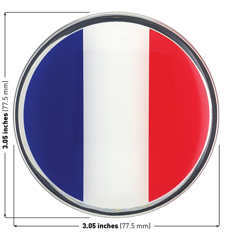 French Flag Car Decal (3" Round)