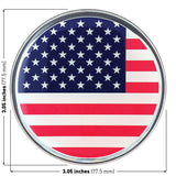 American Flag Car Decal (3" Round - Centered)