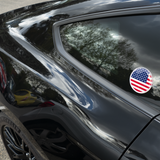 American Flag Car Decal (3" Round - Centered)