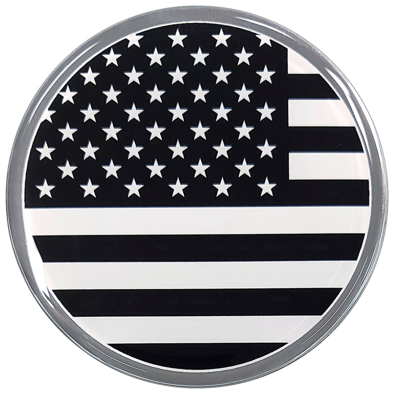 American Flag Car Decal (3" Round - Subdued)