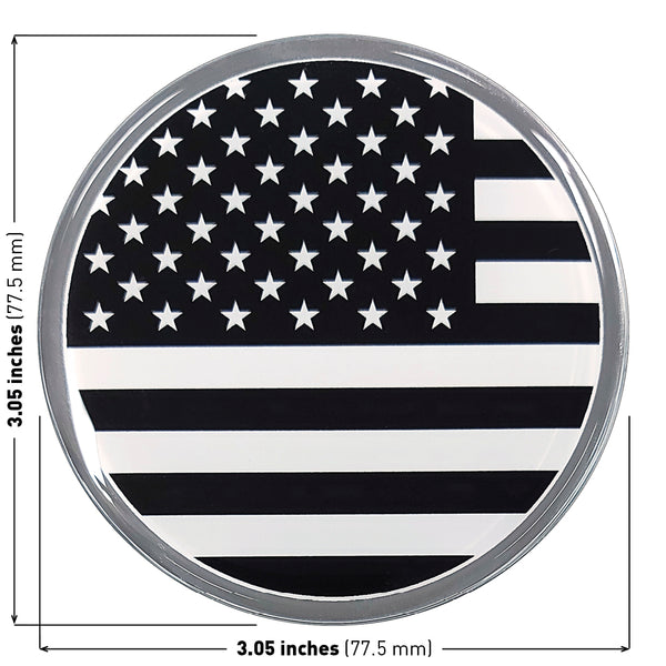 American Flag Car Decal (3" Round - Subdued)