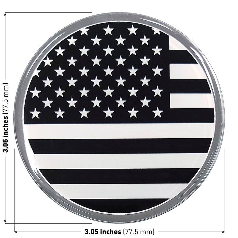 American Flag Car Decal (3" Round - Subdued)