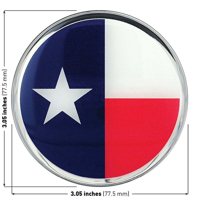 Texas State Flag Car Decal (3" Round)