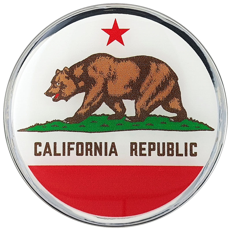 California State Flag Car Decal (3" Round)