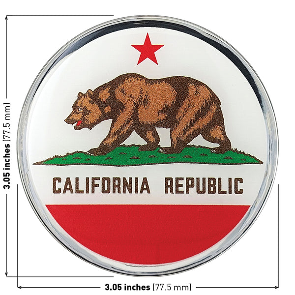 California State Flag Car Decal (3" Round)