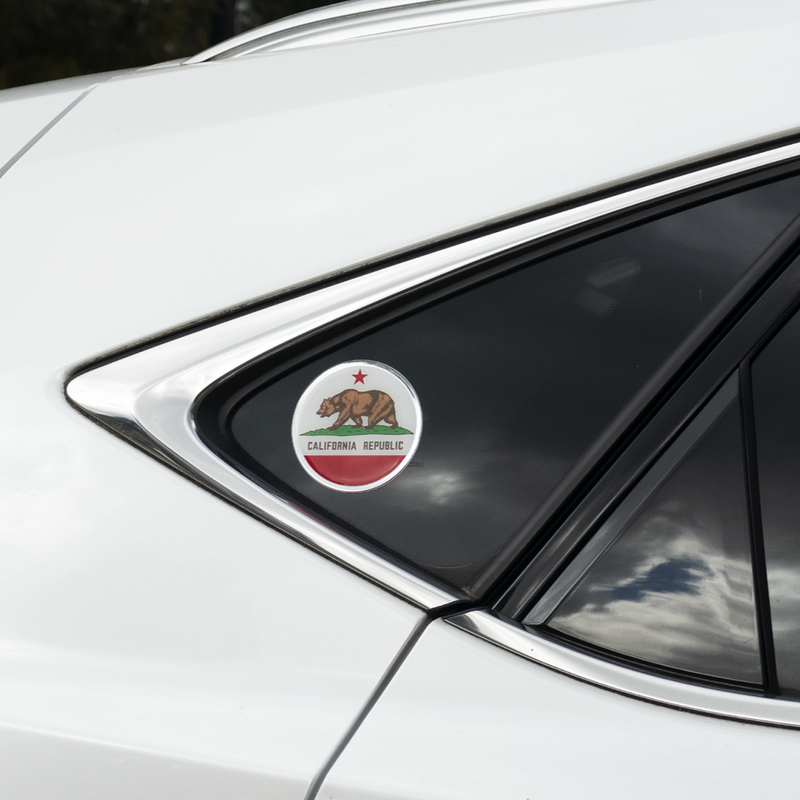 California State Flag Car Decal (3" Round)