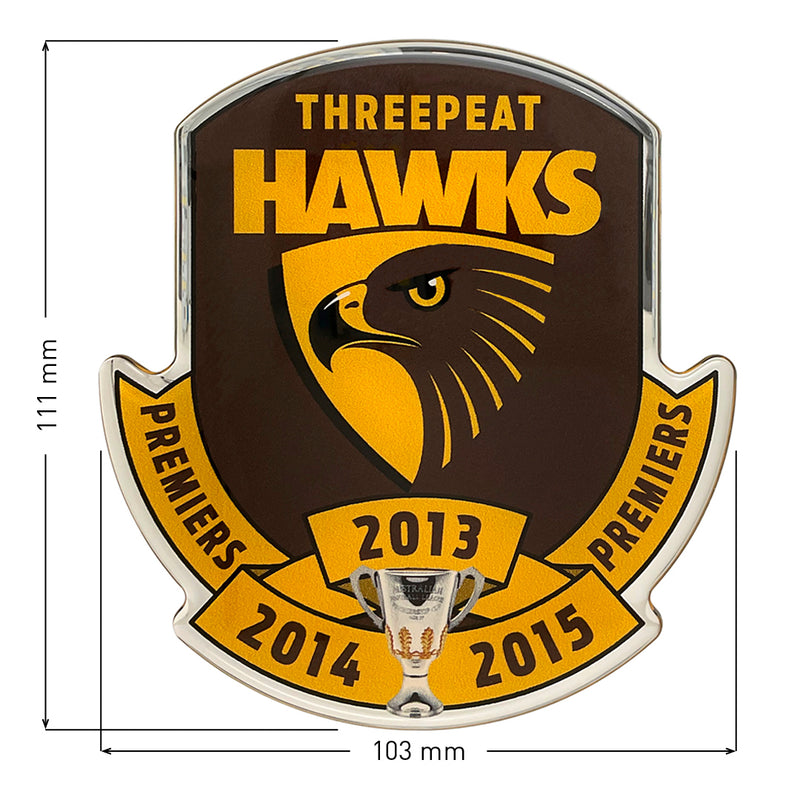 Official Hawks Threepeat Car Decal