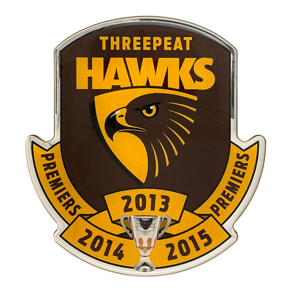 Official Hawks Threepeat Car Decal