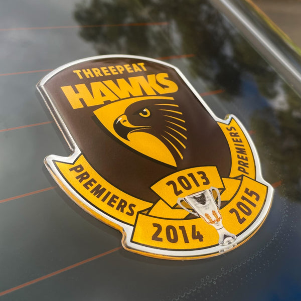 Official Hawks Threepeat Car Decal